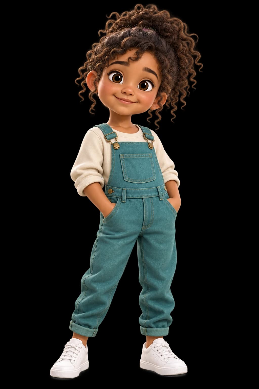 An illustrated storybook child character