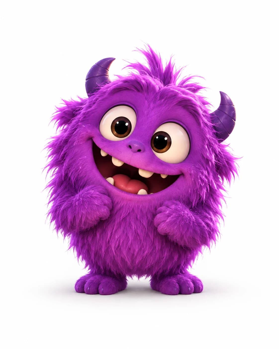 A small purple horned MonstersNOW character