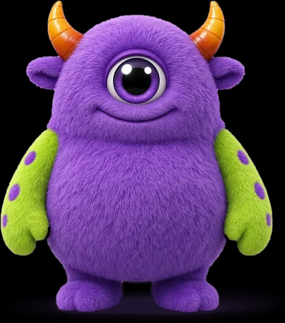 A child’s monster illustrated as a storybook character