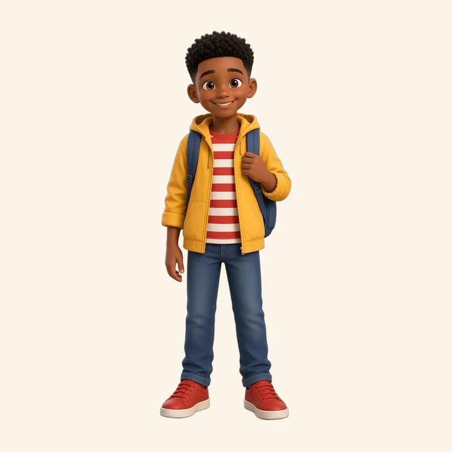 Theo as a storybook character, full body