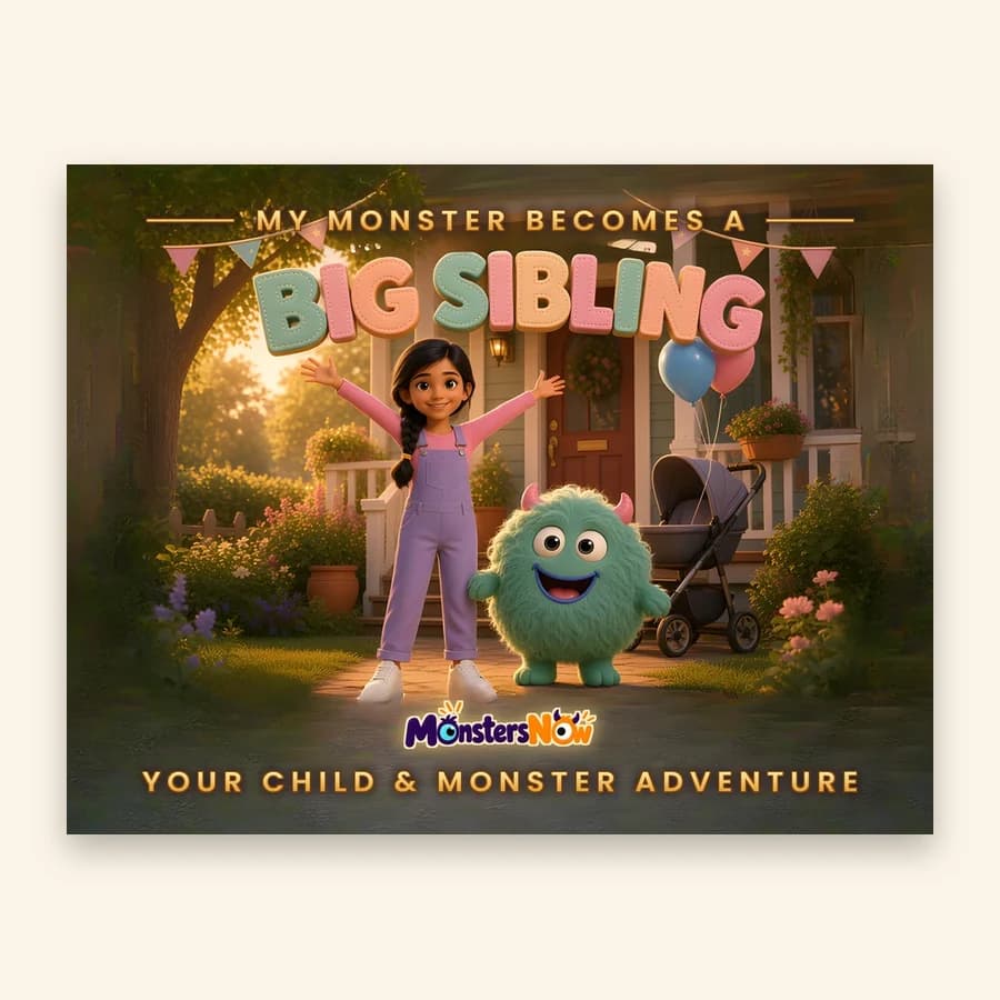 My Monster Becomes a Big Sibling hardcover book cover