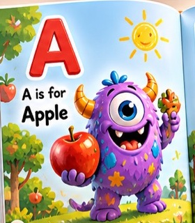 A sample ABC page with a custom monster character.